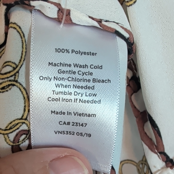 Talbots Chain Pattern Blouse with Bow Tie - Picture 5 of 5